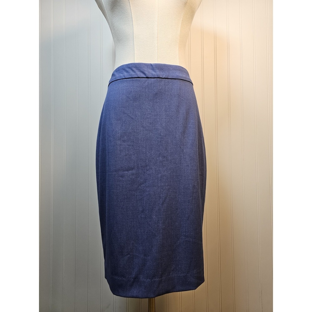 Banana Republic Blue Pencil Skirt Women's Size 6 NWT Slit Career Office Midi